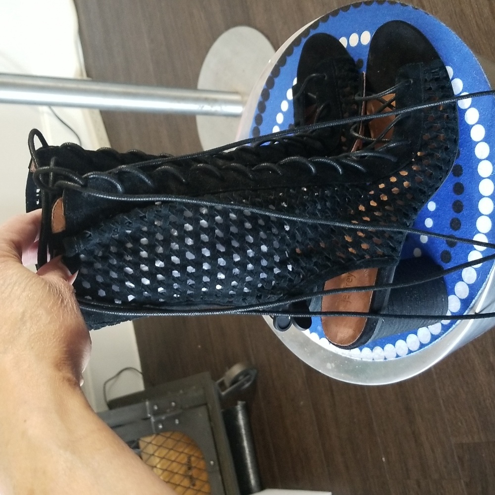 Jeffery Campbell 8.5 Black Suede lace up sandals.